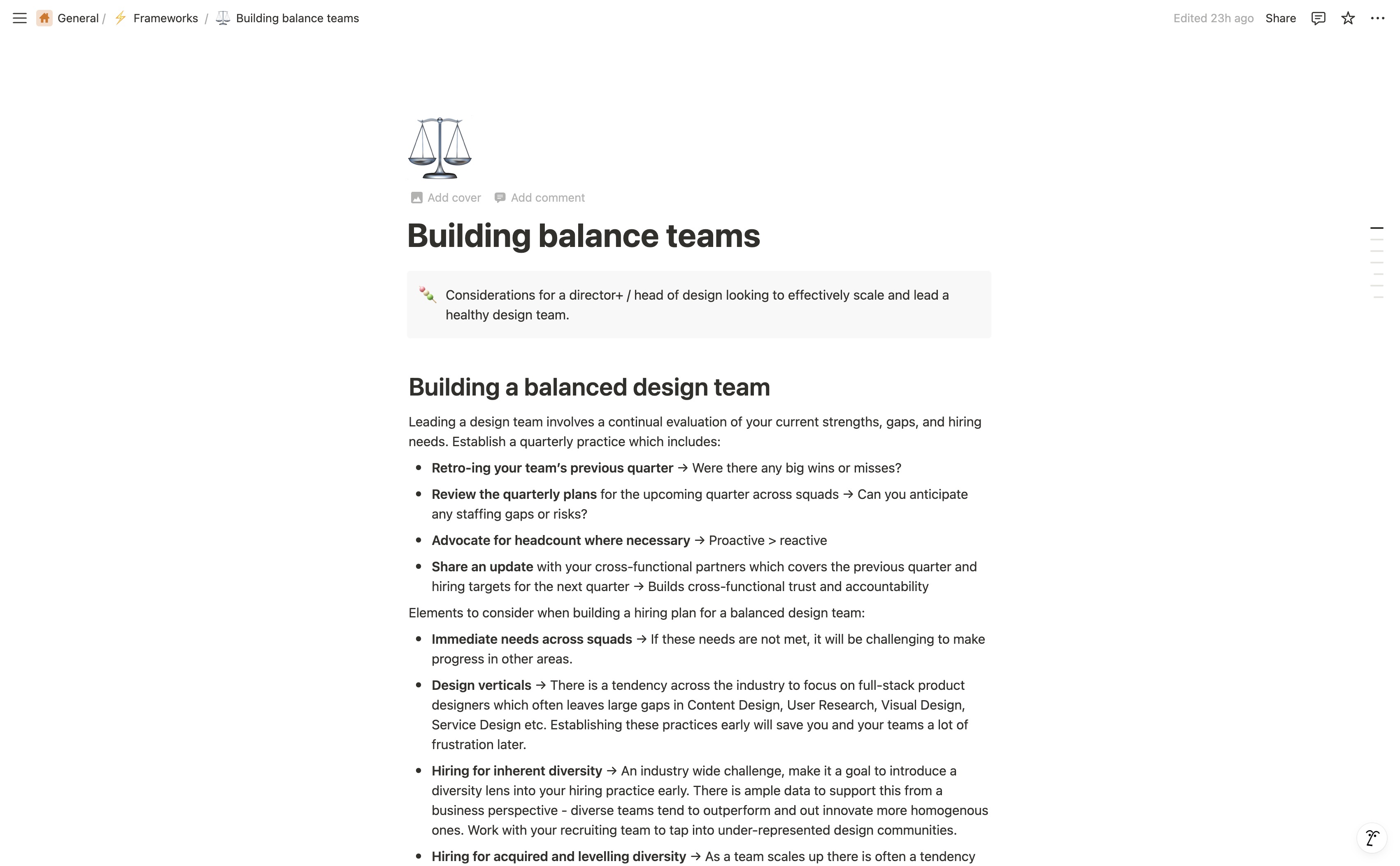 Building balanced design teams